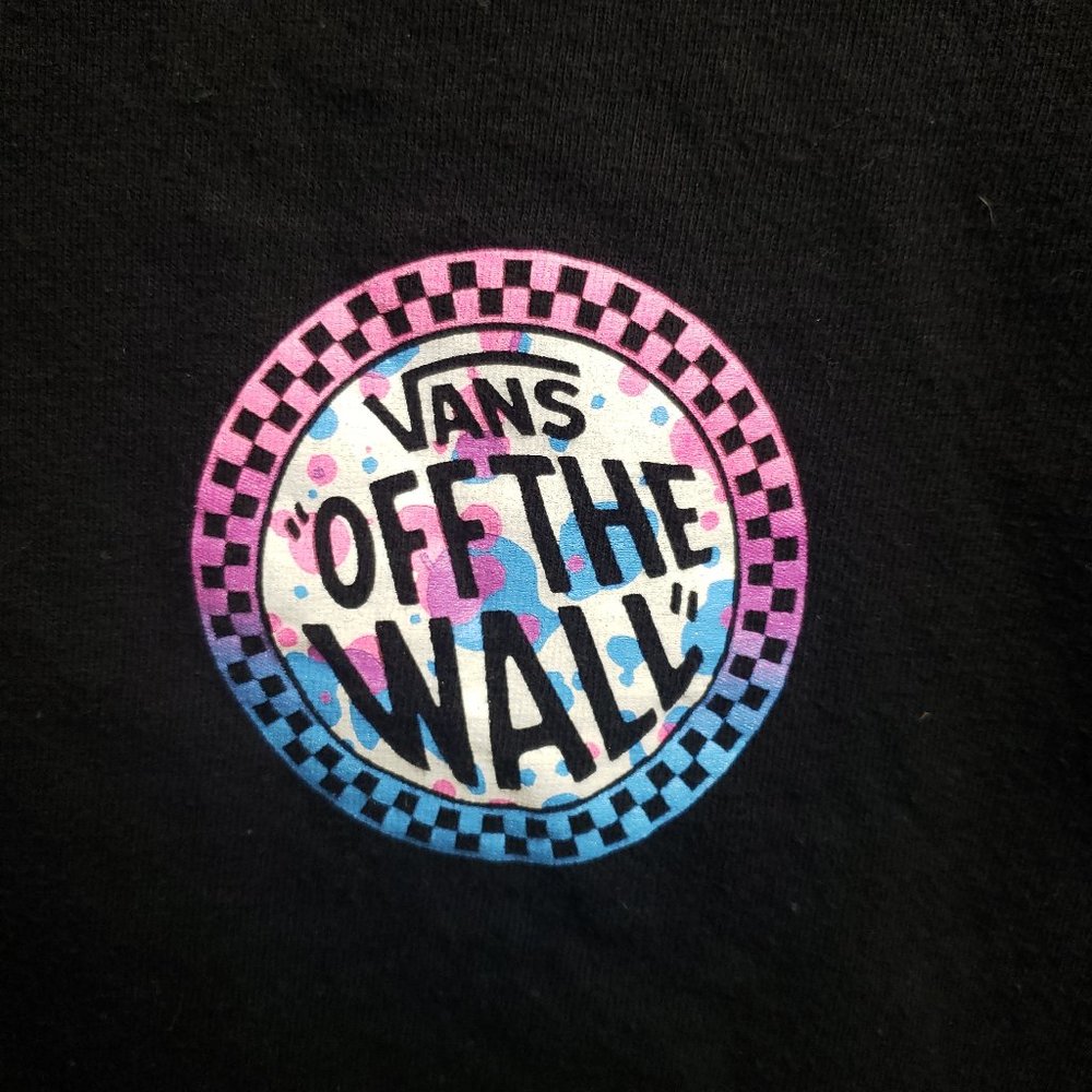 Vans Off the Wall Boys Black SL T Shirt (Size SM) - Picture 2 of 5